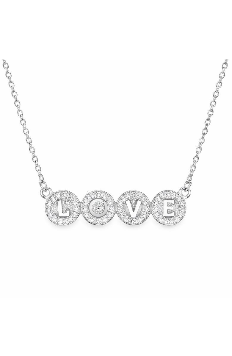 Donatello Gian Crystal Love Necklace, Main, color, Silver