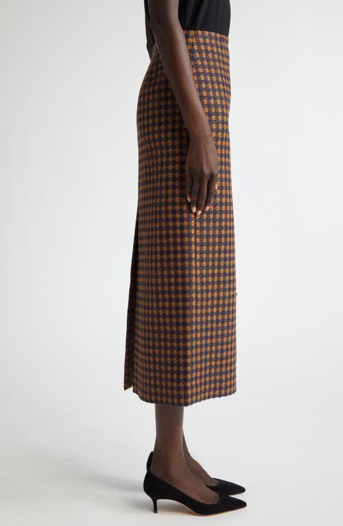 Oscar De La Renta Microcheck Tweed Pencil Skirt