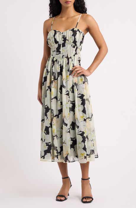 Linda Floral Corset Midi Dress