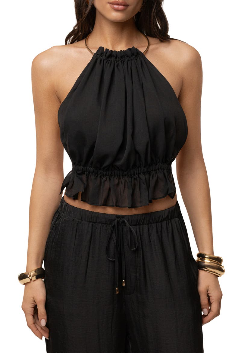 Moonlit Coast Halter Top, Main, color, Black