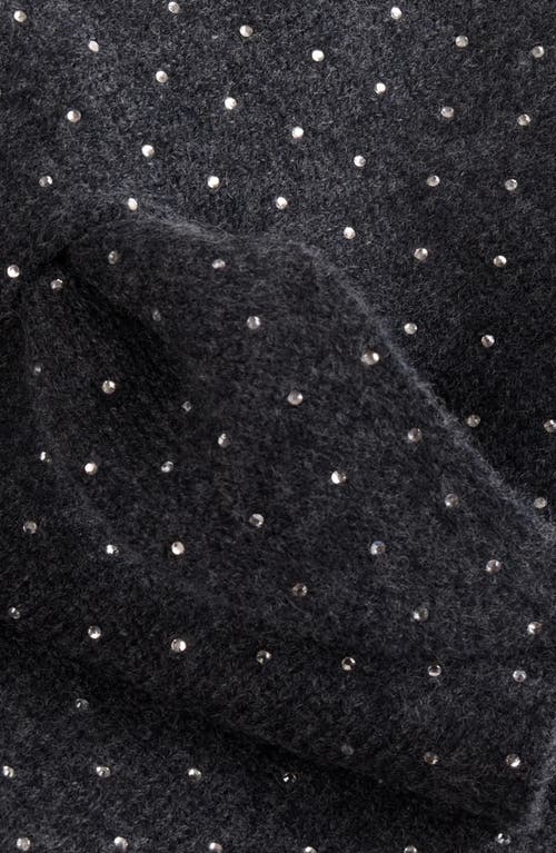 Sandro Womens Charcoal Grey Polka-dot Wool And Cashmere-blend Scarf In Black