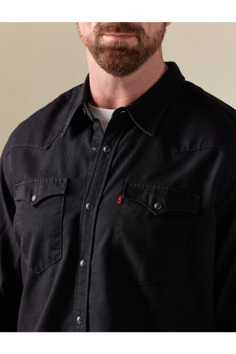Big & Tall  Classic Western Black Rinse Shirt, Alternate, color, BLACK RINSE