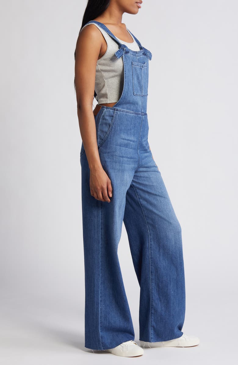 HIDDEN JEANS Frayed Hem Denim Overalls, Alternate, color,