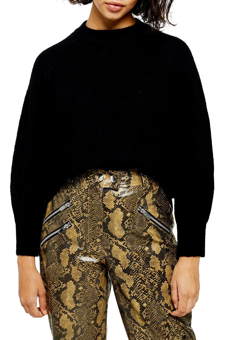 Crewneck Sweater, Main, color, BLACK