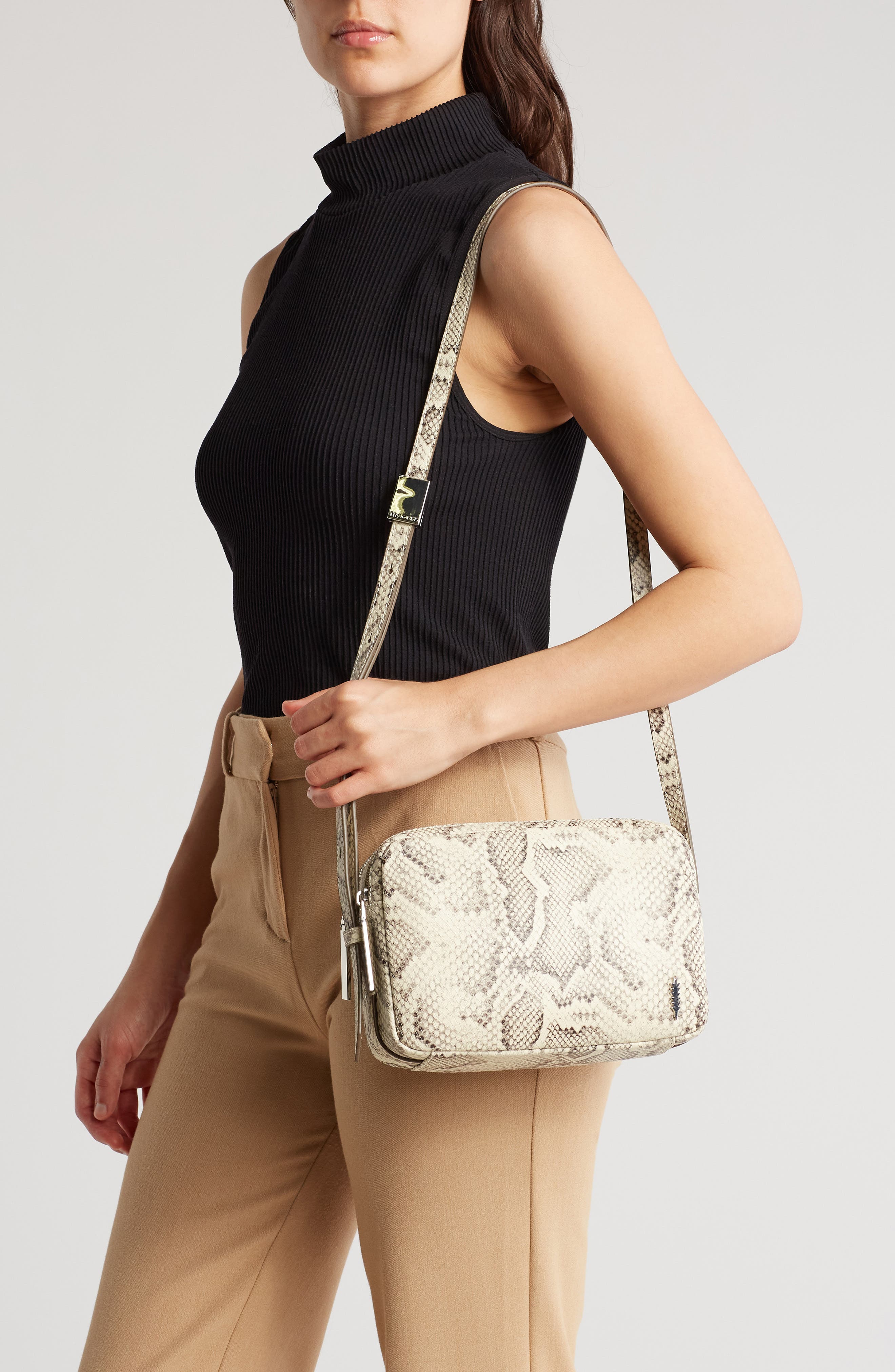 Thacker Shay Snakeskin Embossed Leather Crossbody Camera Bag, Alternate, color, 