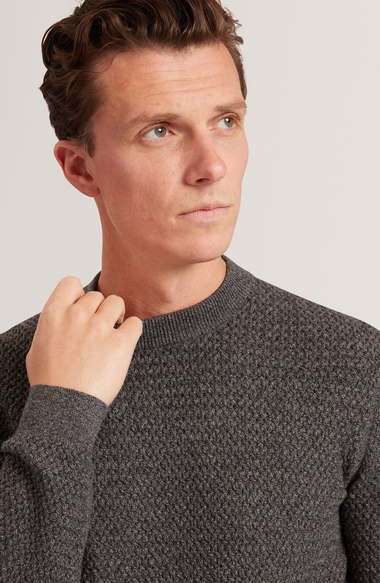 Ted Baker Monya Textured Cotton Blend Sweater, Alternate, color, Mid-Grey