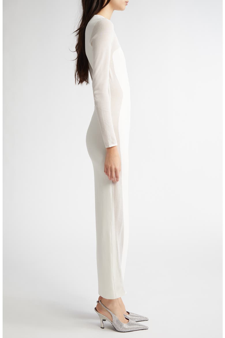 Long Sleeve Compact Knit Miracle Dress, Alternate, color, PURE WHITE