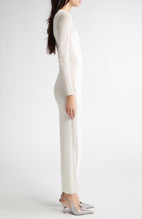 Stella Mccartney Long Sleeve Compact Knit Miracle Dress In Pure White