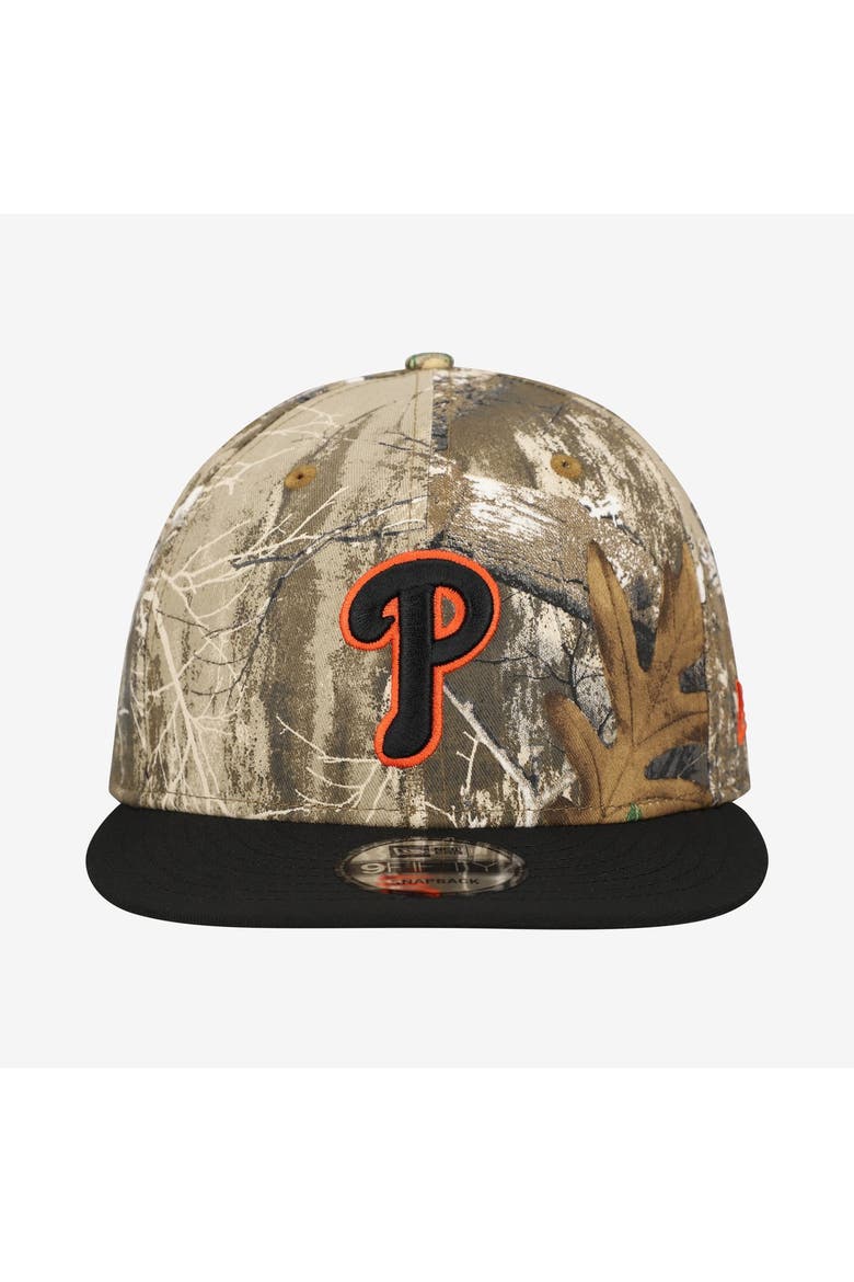 Men's New Era Camo Philadelphia Phillies Realtree Orange Pop 9FIFTY Snapback Hat, Alternate, color, Camo