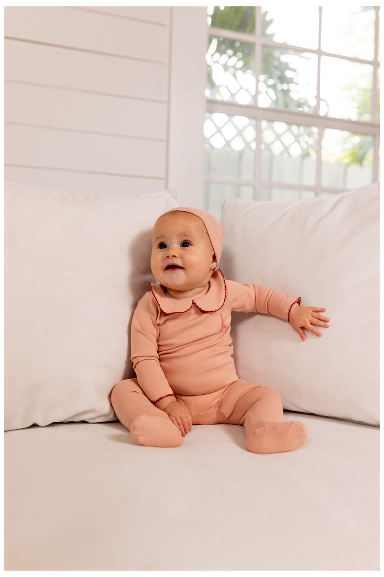 French Grandpa Footie for Baby Girl, Alternate, color, Pink