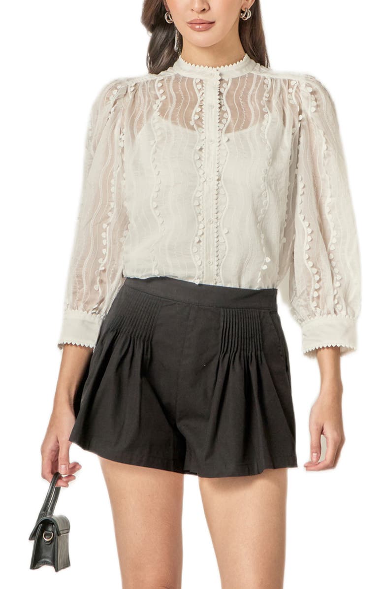 English Factory Heart Trim Shirt, Main, color, White