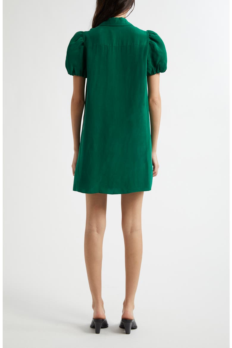 Jem Puff Sleeve Mini Shirtdress, Alternate, color, FOREST GREEN