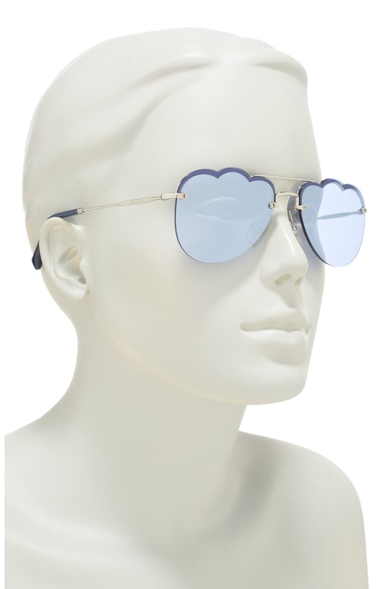 58mm Irregular Sunglasses, Alternate, color, DARK VIOLET