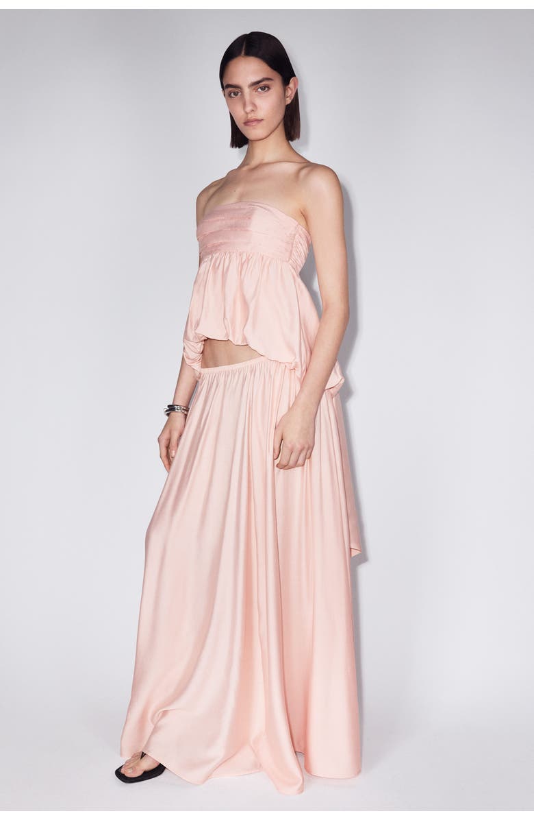 H&M Bubble-hem Bandeau Top, Alternate, color, Peach Pink