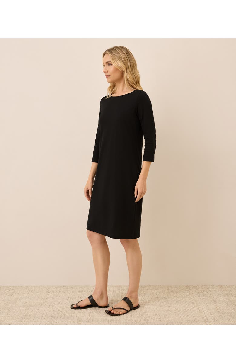 Pact Organic Cotton Softspun Boat Neck Dress, Alternate, color, Black