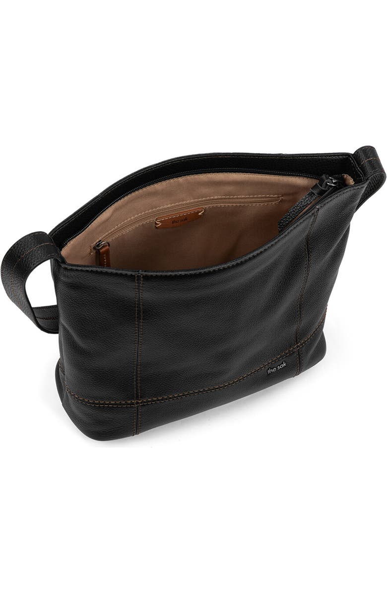 The Sak Leather Hobo Bag, Alternate, color, Black/ Black