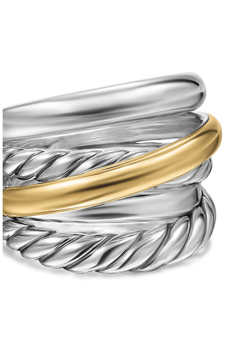 Crossover 14k Gold & Sterling Silver Five Row Ring, Alternate, color, SS 14KYG