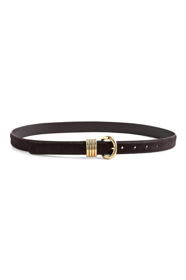 Metal Keeper Genuine Calf Hair Belt, Main, color, CHOCOLATE RAISIN