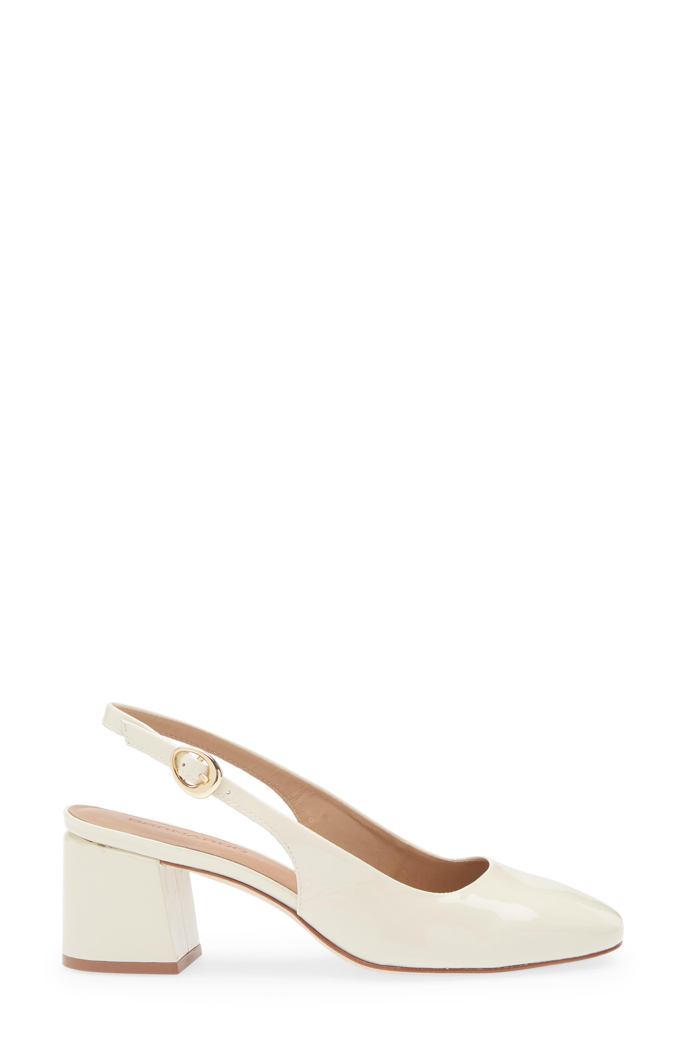Bernardo Alexia Slingback Pump, Alternate, color, Eggshell Soft Patent