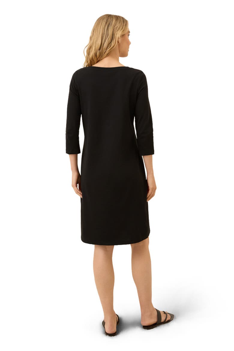Organic Cotton Softspun Boat Neck Dress, Alternate, color, Black