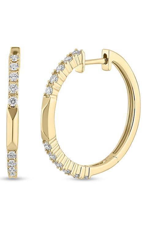 Kiera 18k Gold Diamond Hoop Earrings