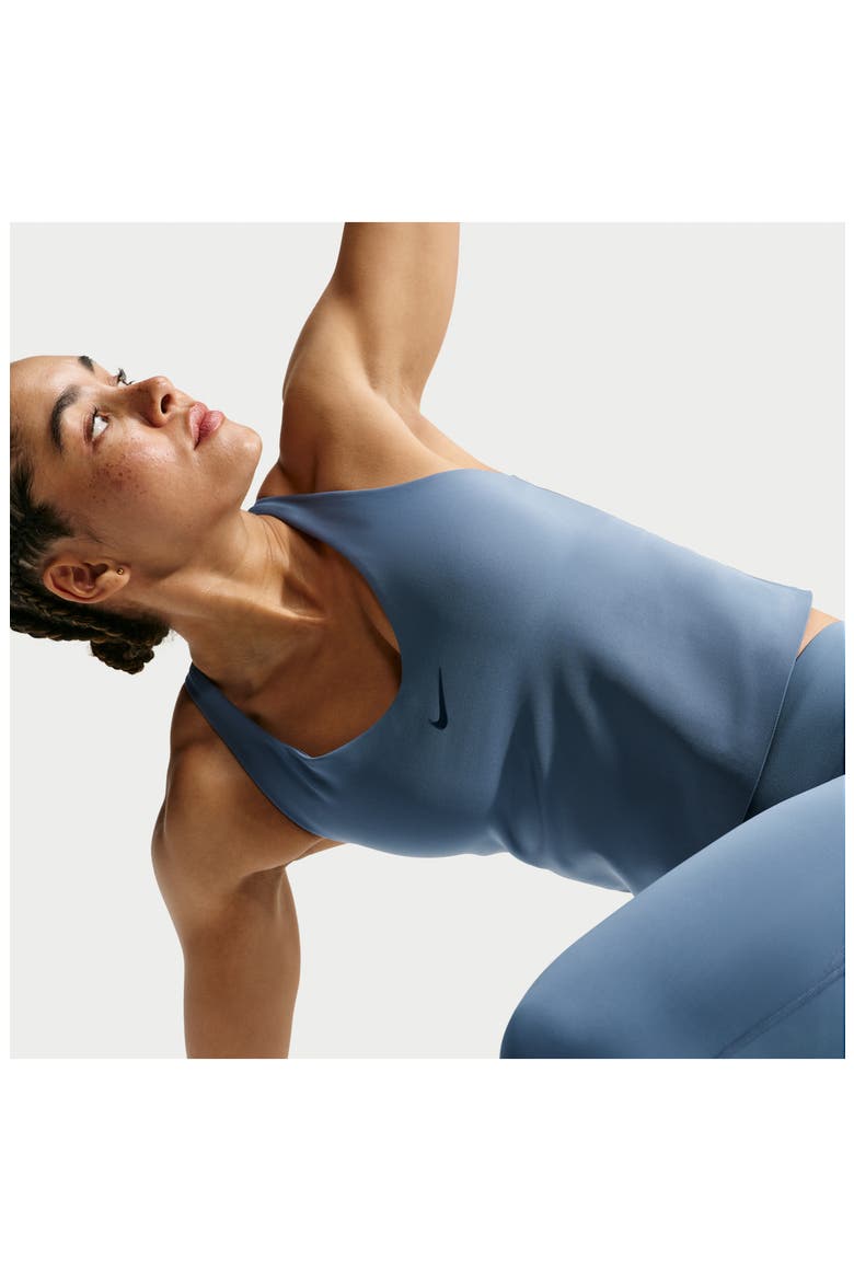 Universa Medium Support Padded Sports Bra Tank, Alternate, color, NEW SLATE/ MIDNIGHT NAVY