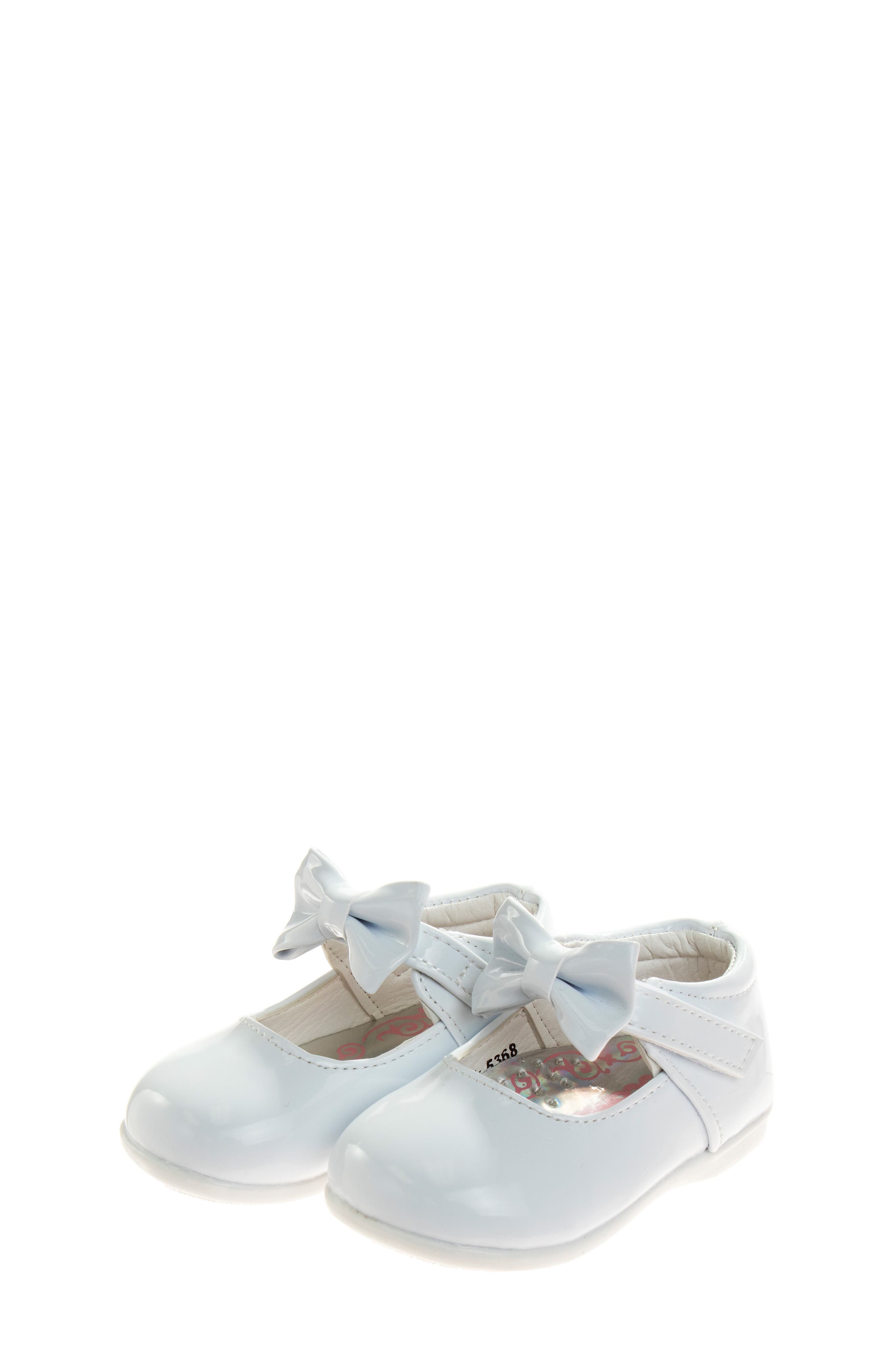 JOSMO Kids' Ankle Bow Flat, Alternate, color, White Patent