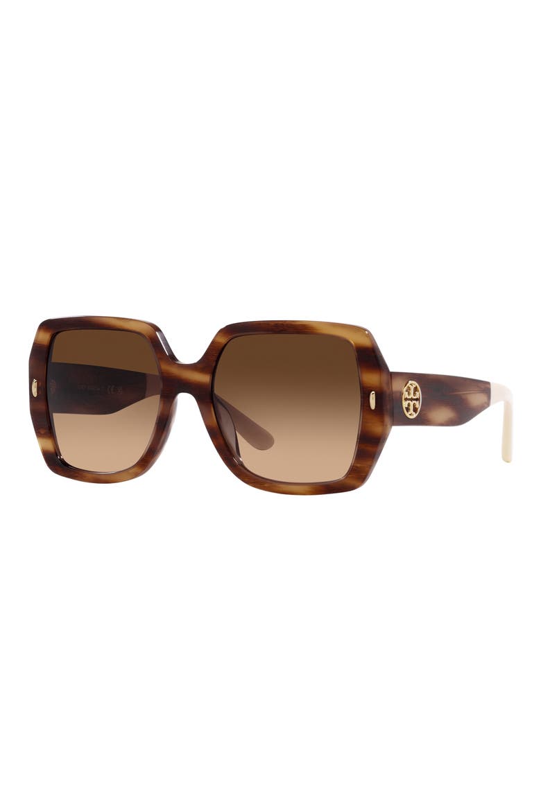 54mm Square Sunglasses, Alternate, color, AMBER