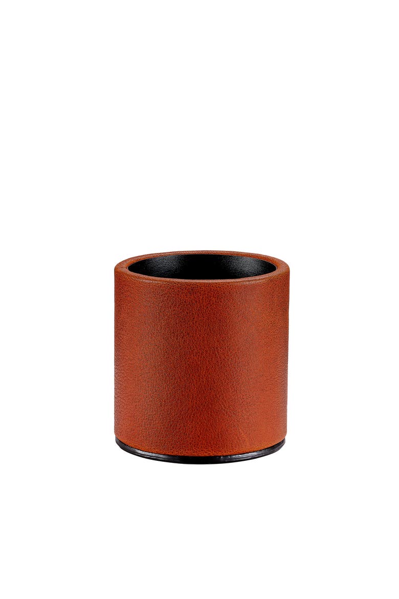 Leather Pencil Cup, Alternate, color, Cognac