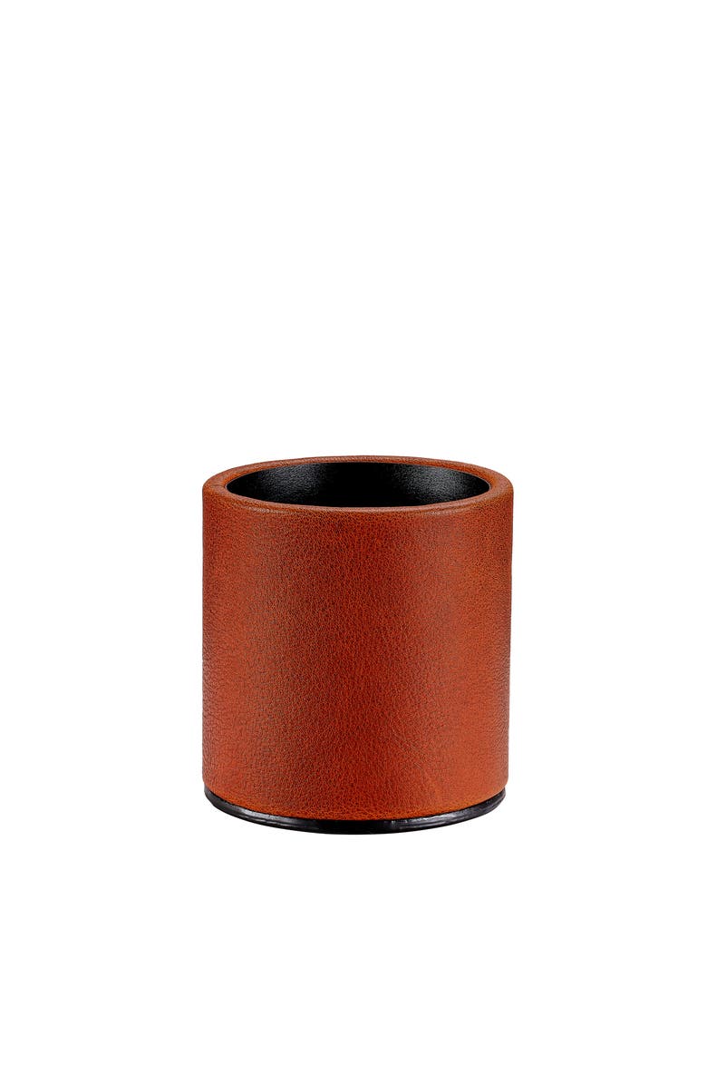 Graphic Image Leather Pencil Cup, Alternate, color, Cognac