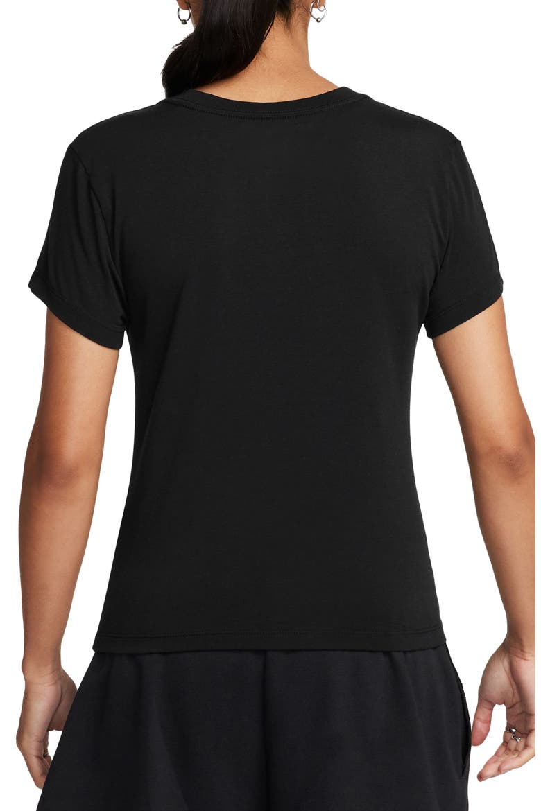 Sportswear Club Chill Knit Mod Crop T-Shirt, Alternate, color, BLACK/ WHITE