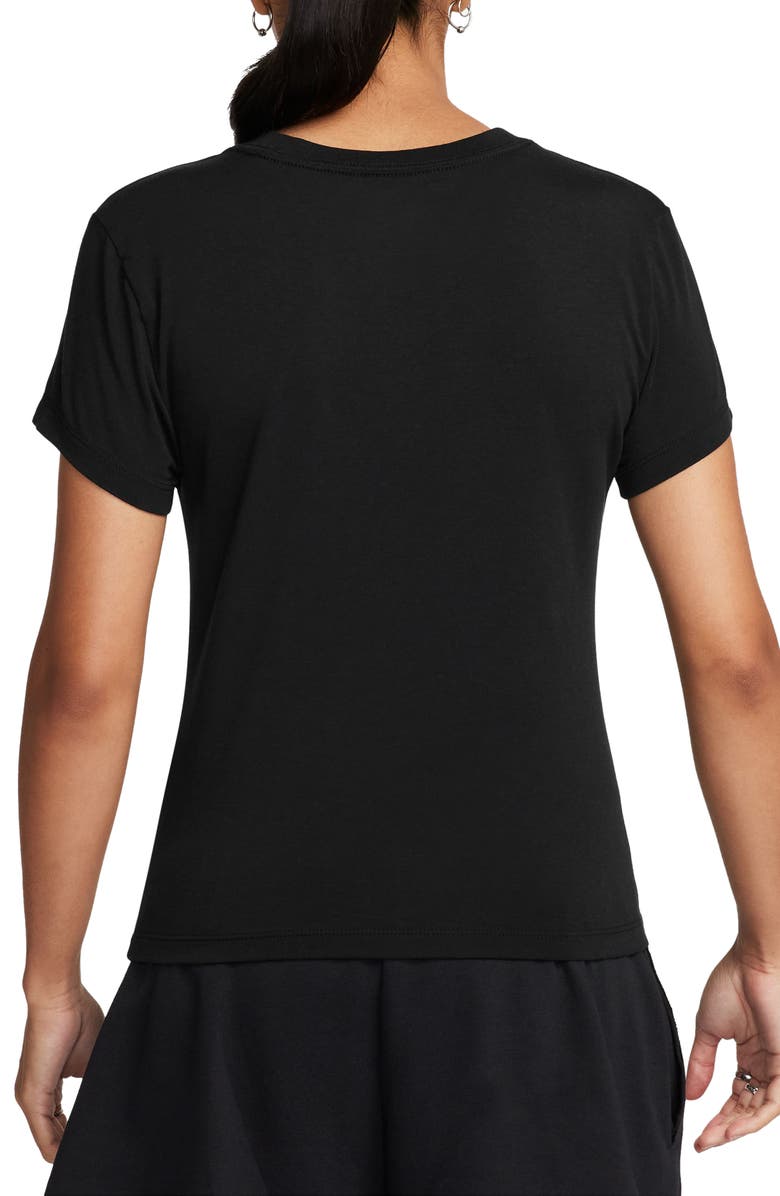 Nike Sportswear Club Chill Knit Mod Crop T-Shirt, Alternate, color, Black/ White