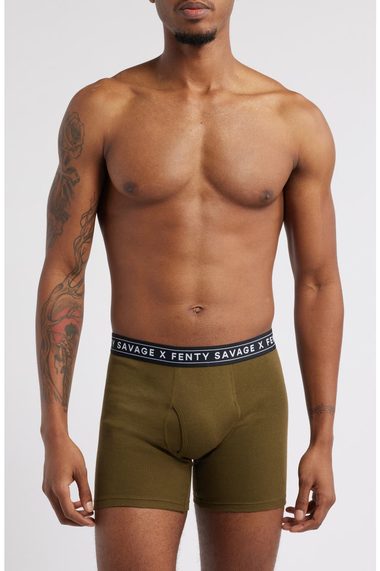 Savage Classics 3-Pack Boxer Briefs, Alternate, color, BLACK CAVIAR/ GREEN O