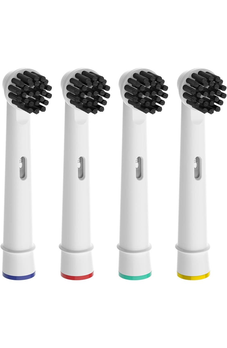 PURSONIC Charcoal Infused Bristles Electric Toothbrush Replacement Brush Heads, Main, color, White