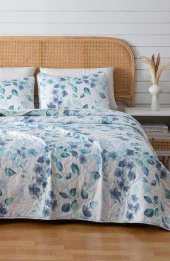 Woven & Weft Watercolor Leaves Quilt & Sham Set