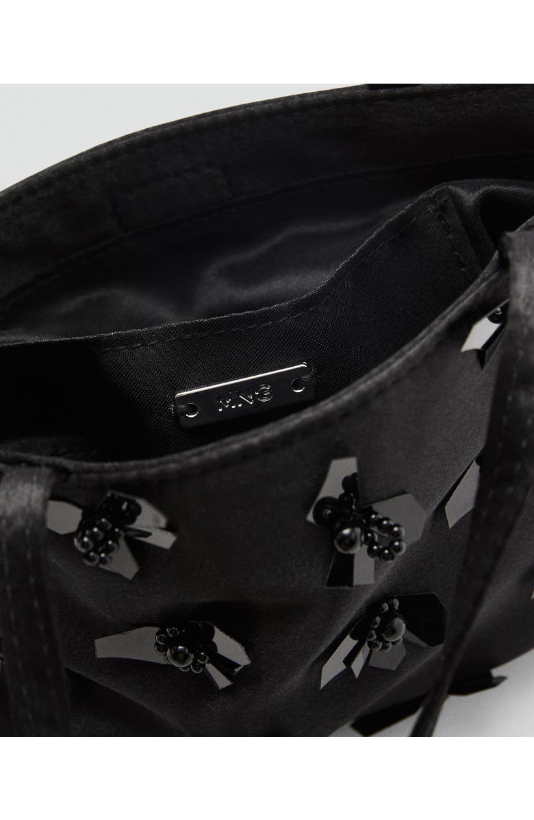 MANGO Flower Appliqué Top Handle Bag, Alternate, color,