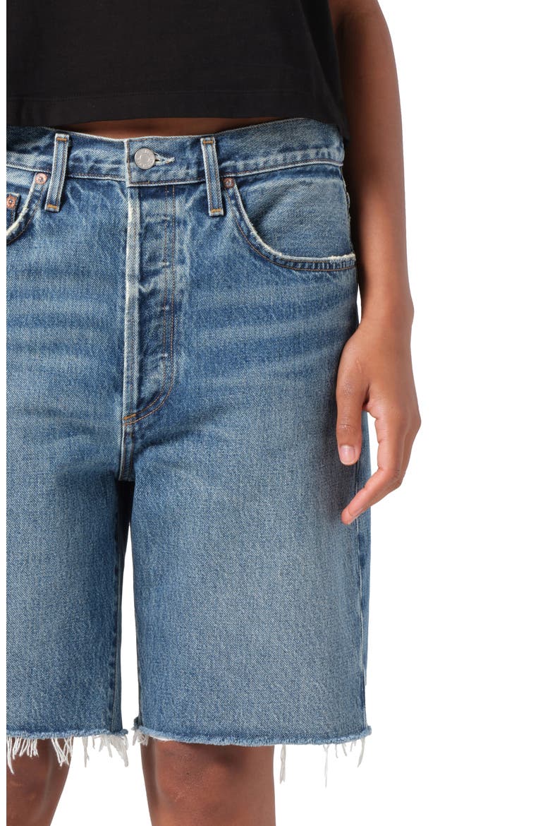 '90s Long Cutoff Denim Shorts, Alternate, color, RUIN (MD VINT IND CUT)