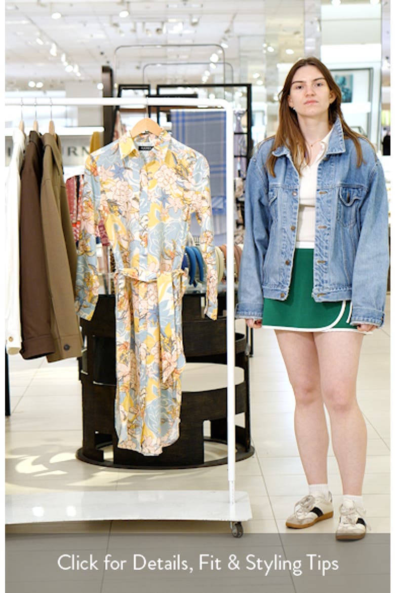 Floral Long Sleeve Linen Midi Shirtdress video