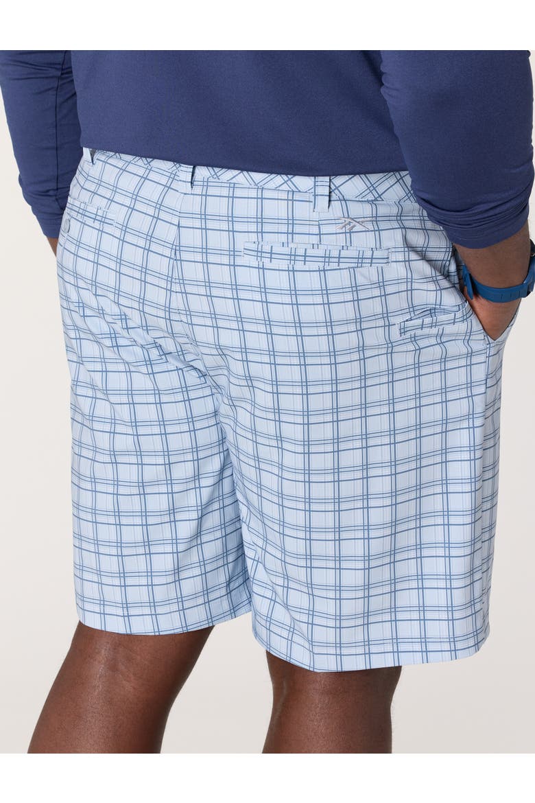 Big & Tall Plaid Tech Golf Shorts, Alternate, color, GLASS BLUE