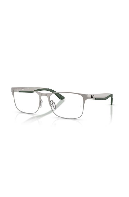 Ray Ban Ray-ban 57mm Rectangle Optical Glasses In Silver