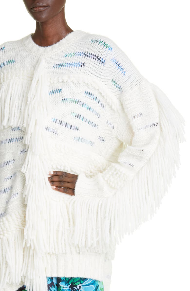 Stella McCartney Fringe Trim Alpaca & Wool Blend Sweater, Alternate, color,