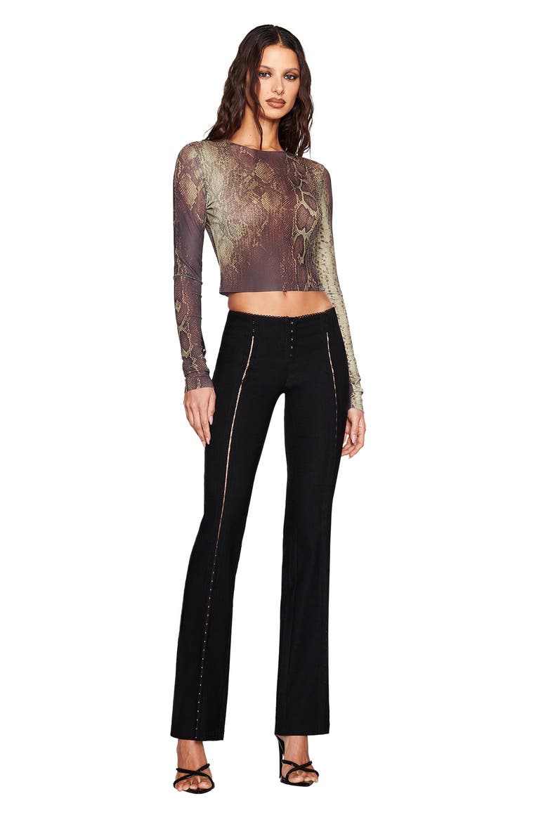 Izar Snakeskin Print Crop Top, Alternate, color, BROWN SNAKE