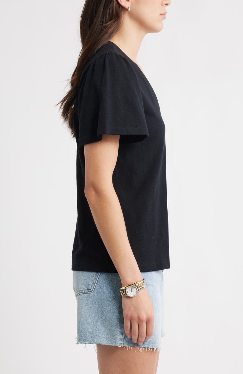 Caslon<sup>®</sup> Bell Sleeve V-Neck T-Shirt, Alternate, color, Black