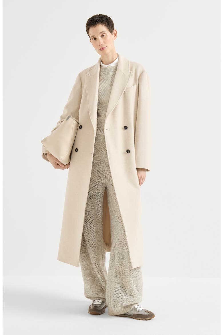 Lightweight water-resistant cashmere belted coat with monili, Alternate, color, Lignite Grey