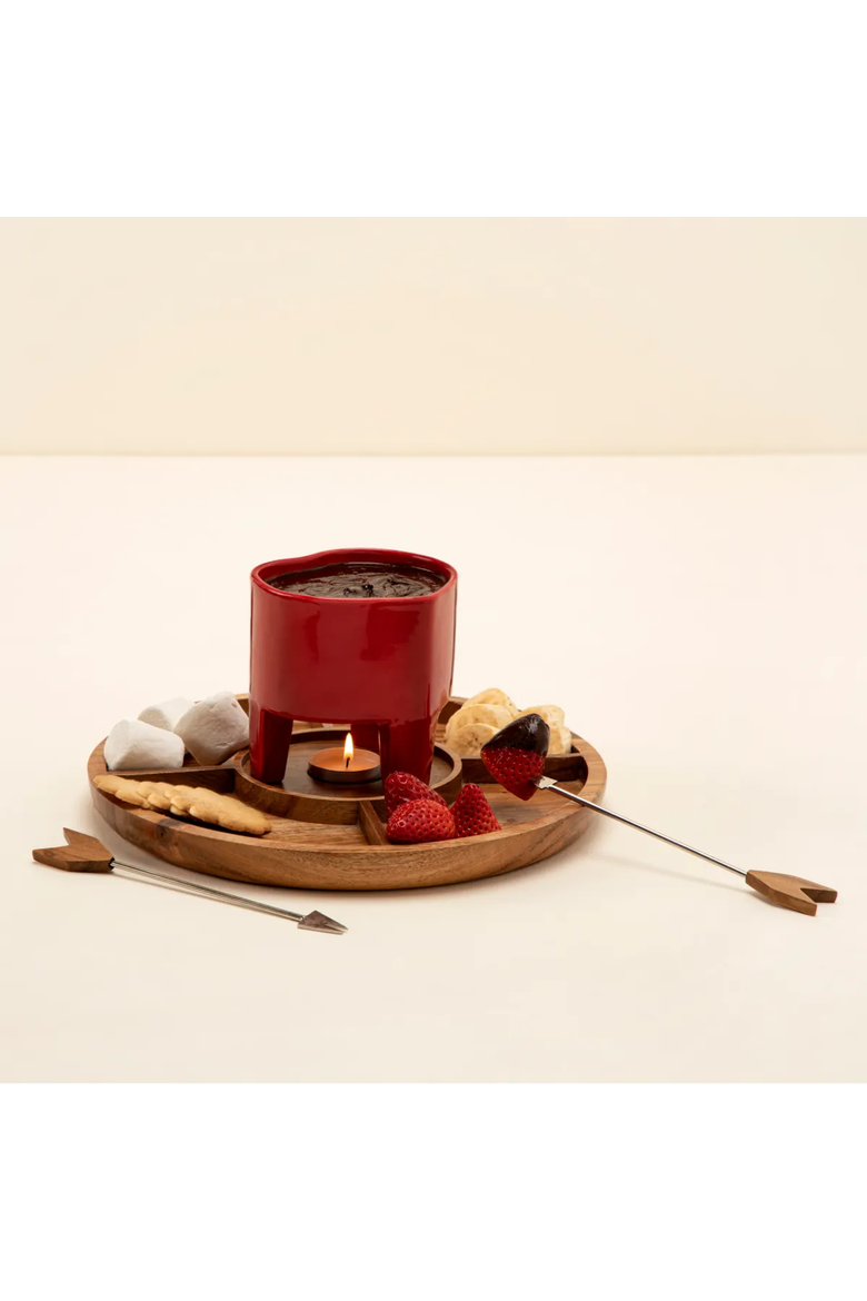 Date Night Fondue Set, Main, color, Red