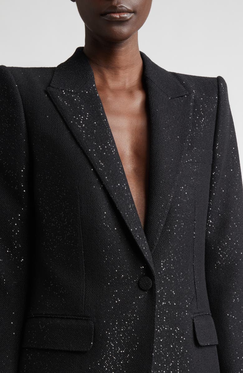 TOM FORD Sequin Wool Blend Blazer, Alternate, color, Lb999 Black