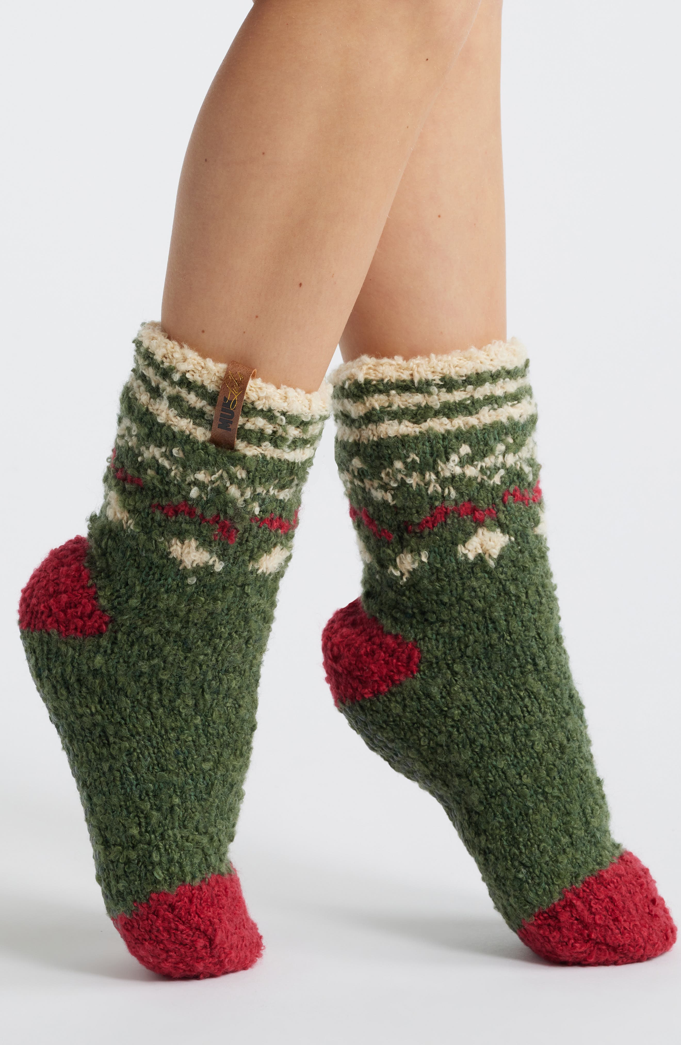 MUK LUKS Cottage Bouclé Crew Socks