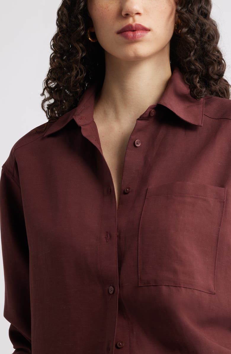Nordstrom Button-Up Shirt, Alternate, color, Brown Raisin