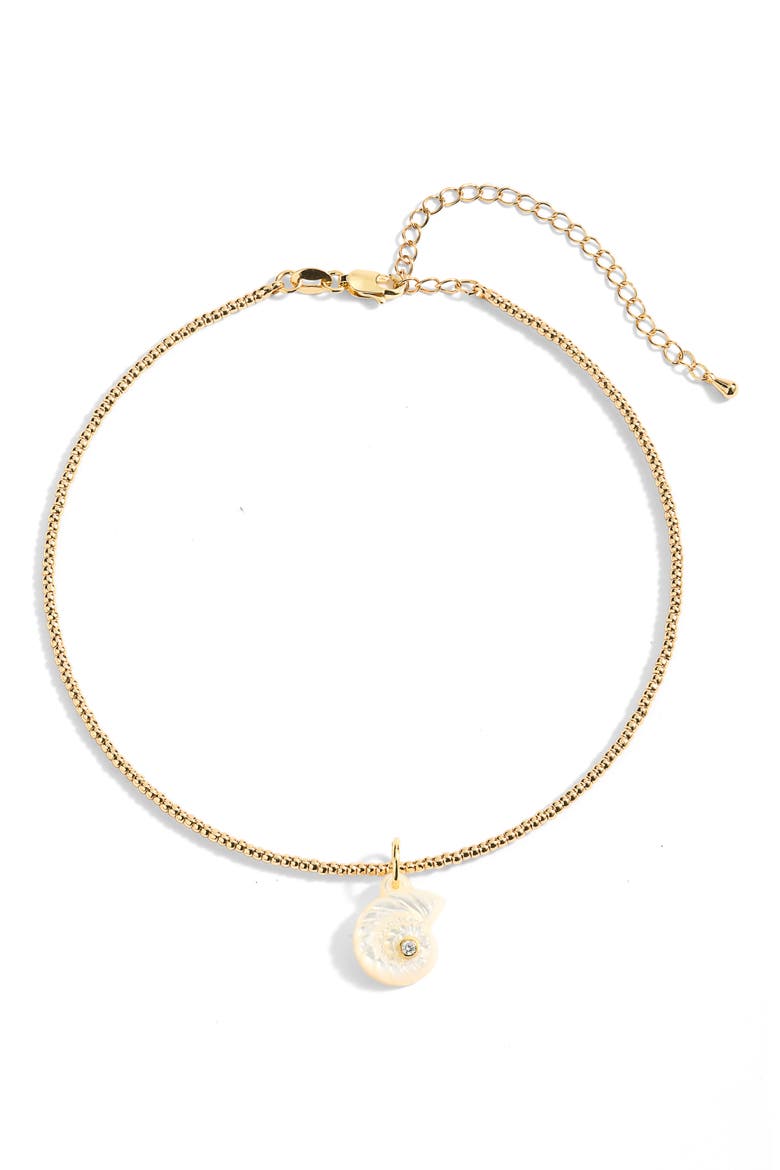 Nautilus Drift Shell Collar Necklace, Main, color, GOLD