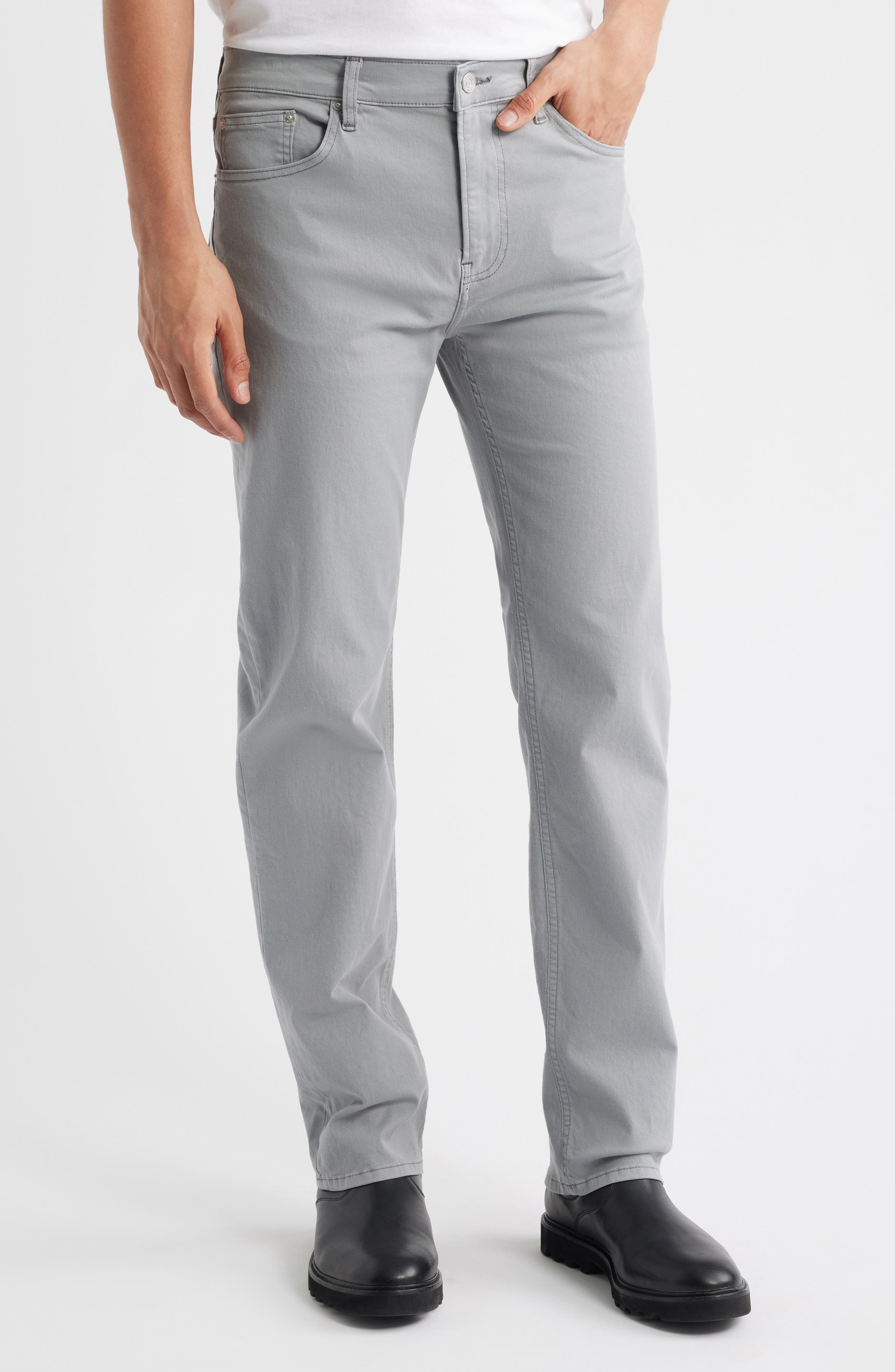 FRAME Modern Straight Leg Five-Pocket Twill Pants